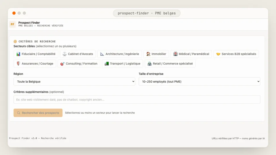 Un prospect-finder qui découvre et classe des leads qualifiés